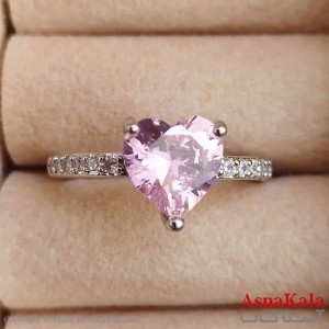 انگشتر زنانه قلب فری سایز رنگ نقره ای کد ANG191327W