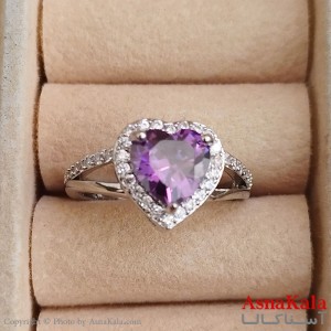 انگشتر زنانه قلب فری سایز رنگ نقره ای کد ANG191331W