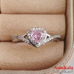 انگشتر زنانه قلب فری سایز رنگ نقره ای کد ANG191336W