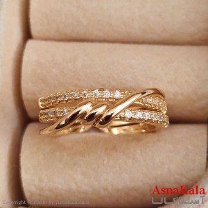انگشتر زنانه نگیندار فری سایز رنگ طلایی کد ANG191343W