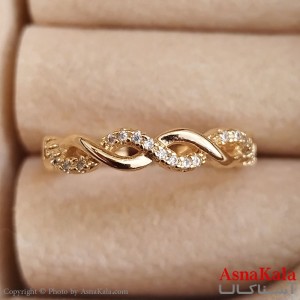 انگشتر زنانه نگیندار فری سایز رنگ طلایی کد ANG191345W