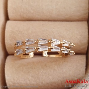 انگشتر زنانه نگیندار فری سایز رنگ طلایی کد ANG191347W