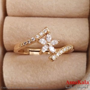 انگشتر زنانه نگیندار فری سایز رنگ طلایی کد ANG191348W