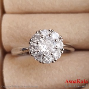 انگشتر زنانه نگیندار فری سایز رنگ نقره ای کد ANG191354W