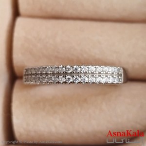 انگشتر زنانه نگیندار فری سایز رنگ نقره ای کد ANG191356W