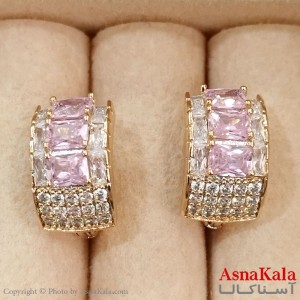 گوشواره حلقه ای زنانه ژوپینگ طلایی نگیندار کد GSH1521687W