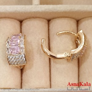 گوشواره حلقه ای زنانه ژوپینگ طلایی نگیندار کد GSH1521687W