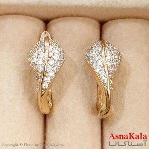 گوشواره حلقه ای زنانه ژوپینگ طلایی نگیندار کد GSH1521689W
