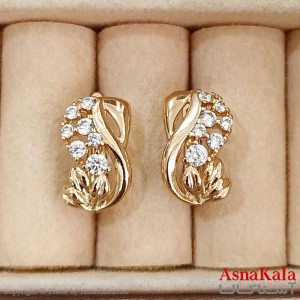 گوشواره حلقه ای زنانه ژوپینگ طلایی نگیندار کد GSH1521690W