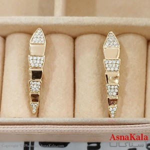 گوشواره حلقه ای زنانه ژوپینگ طلایی نگیندار کد GSH1521700W