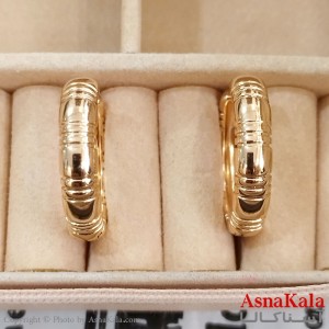 گوشواره حلقه ای زنانه ژوپینگ طلایی نگیندار کد GSH1521702W