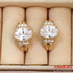 گوشواره حلقه ای زنانه ژوپینگ طلایی نگیندار کد GSH1521706W