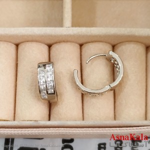 گوشواره حلقه ای ژوپینگ نقره ای