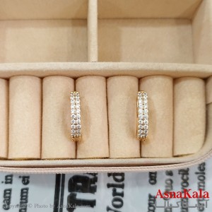 گوشواره حلقه ای زنانه ژوپینگ طلایی نگیندار کد GSH1521711W