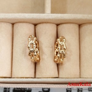 گوشواره حلقه ای زنانه ژوپینگ طلایی کد GSH1521718W