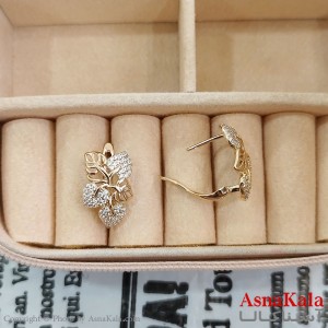 گوشواره حلقه ای زنانه ژوپینگ طلایی نگیندار