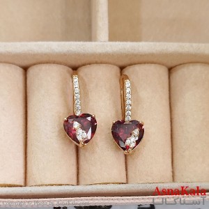 گوشواره حلقه ای زنانه ژوپینگ طلایی نگیندار کد GSH1521721W