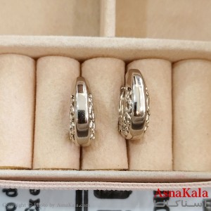 گوشواره حلقه ای ژوپینگ نقره ای