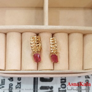 گوشواره حلقه ای زنانه ژوپینگ نگیندار طلایی کد GSH1521723W