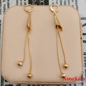 گوشواره شیپوری حلقه ای زنانه وای اس ایکس طلایی کد GSH1521734W