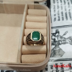انگشتر طلاروس مردانه سبز