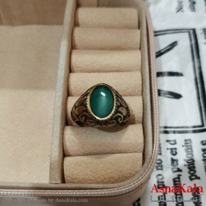 انگشتر طلاروس مردانه نگیندار