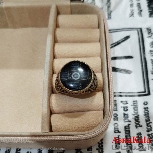 انگشتر طلاروس مردانه نگیندار