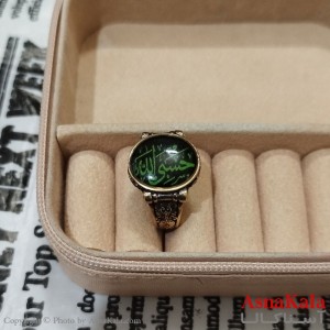 انگشتر طلاروس مردانه نگیندار حسبی الله