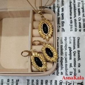 نیم ست زنانه برنجی شامل گردنبند و گوشواره کد NIM141203W