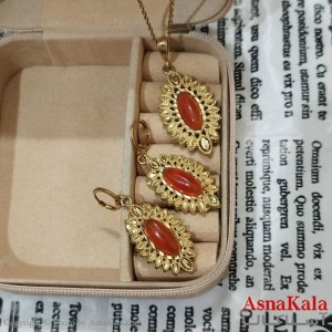 نیم ست زنانه برنجی شامل گردنبند و گوشواره کد NIM141204W