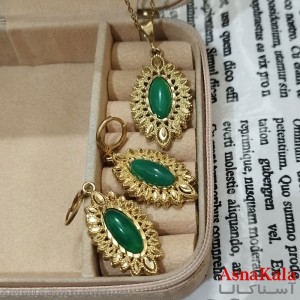 نیم ست زنانه برنجی شامل گردنبند و گوشواره کد NIM141206W