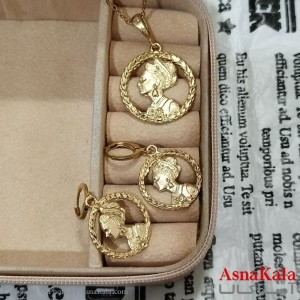 نیم ست زنانه برنجی شامل گردنبند و گوشواره کد NIM141210W