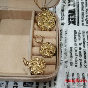 نیم ست زنانه برنجی شامل گردنبند و گوشواره کد NIM141211W