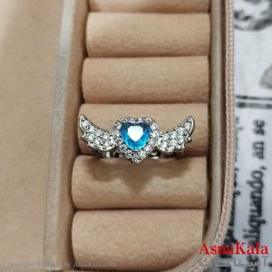 انگشتر زنانه نگیندار فری سایز رنگ نقره ای کد  ANG191408W