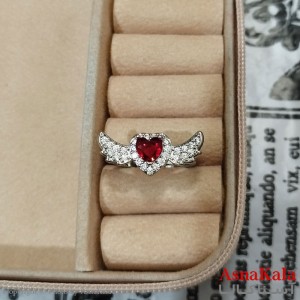 انگشتر زنانه نگیندار فری سایز رنگ نقره ای کد  ANG191409W