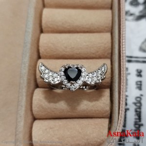 انگشتر زنانه نگیندار فری سایز رنگ نقره ای کد  ANG191410W