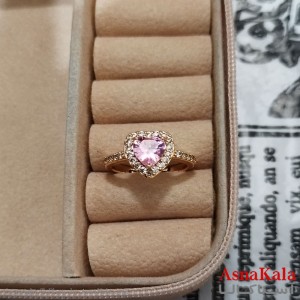 انگشتر زنانه نگیندار فری سایز رنگ طلایی کد  ANG191415W