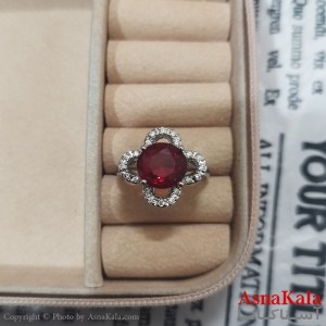 انگشتر زنانه نگیندار فری سایز رنگ نقره ای کد ANG191421W