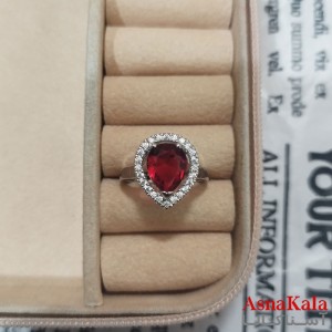 انگشتر زنانه نگیندار فری سایز رنگ نقره ای کد ANG191428W