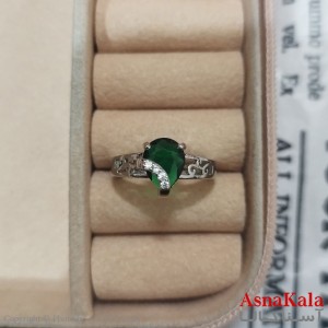 انگشتر زنانه نگیندار فری سایز رنگ نقره ای کد ANG191431W