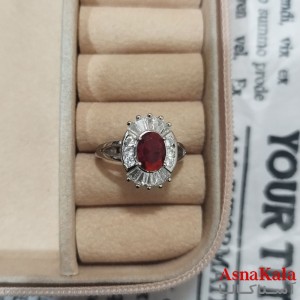 انگشتر زنانه نگیندار فری سایز رنگ نقره ای کد ANG191440W