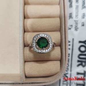 انگشتر زنانه نگیندار فری سایز رنگ نقره ای کد ANG191442W