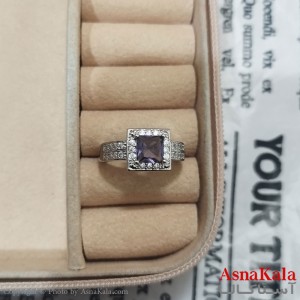 انگشتر زنانه نگیندار فری سایز رنگ نقره ای کد ANG191444W