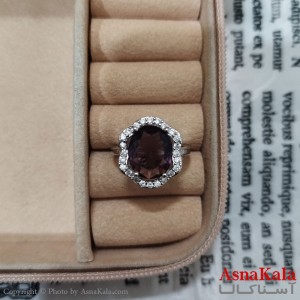 انگشتر زنانه نگیندار فری سایز رنگ نقره ای کد ANG191452W