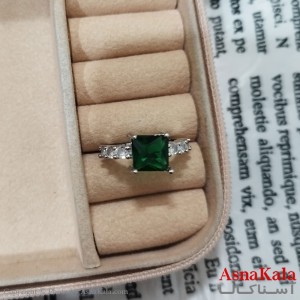 انگشتر زنانه نگیندار فری سایز رنگ نقره ای کد ANG191453W