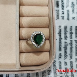 انگشتر زنانه نگیندار فری سایز رنگ نقره ای کد ANG191454W