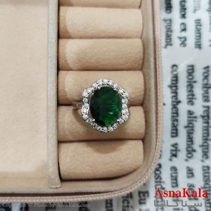 انگشتر زنانه نگیندار فری سایز رنگ نقره ای کد ANG191455W