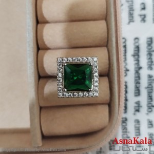 انگشتر زنانه نگیندار فری سایز رنگ نقره ای کد ANG191456W