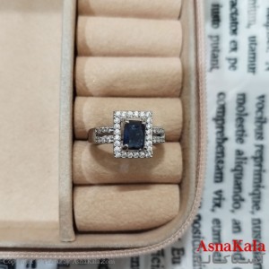 انگشتر زنانه نگیندار فری سایز رنگ نقره ای کد ANG191459W