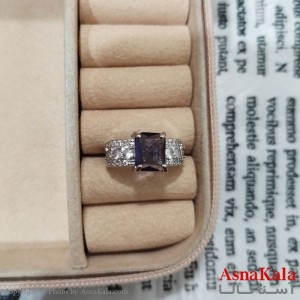 انگشتر زنانه نگیندار فری سایز رنگ نقره ای کد ANG191460W